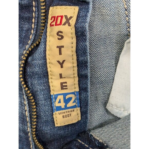 Wrangler 20X Style 42 Vintage Boot Jeans Mens 32x32 (Meas 31x29.5) Western Blue - Picture 4 of 16